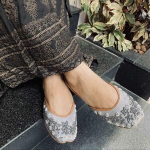 Grey Embroidery Jutti