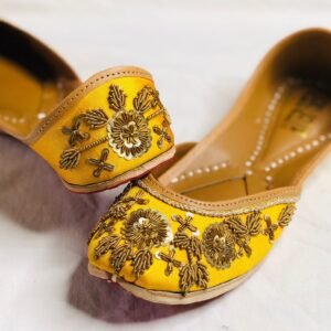Zardosi Mustard Embroidery Jutti.