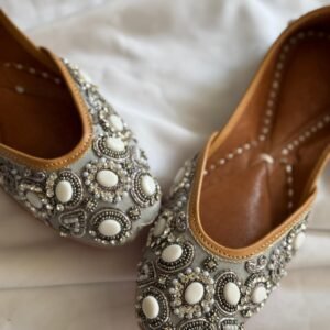 Sand Stone Grey Embroidery Jutti.